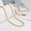 PVD Gold Round Bead Necklace