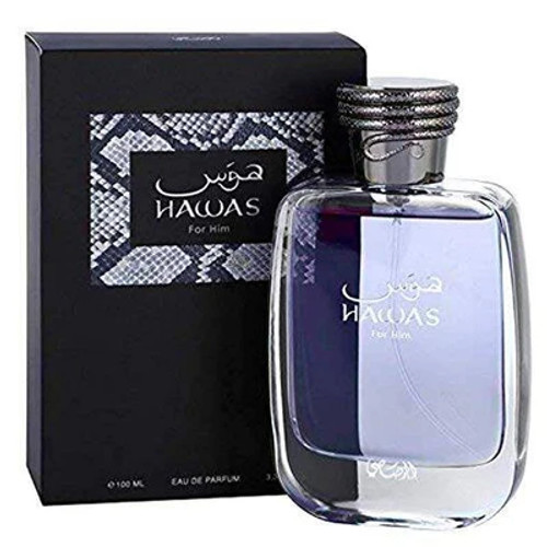 Rasasi Hawas for Men EDP 100ml – fresh aquatic woody fragrance bottle Rasasi Hawas for Men EDP 100ml – fresh aquatic woody fragrance bottle