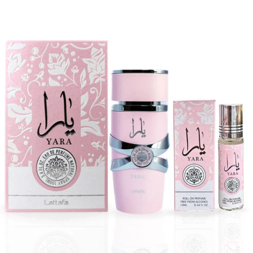 Lattafa Yara Eau de Parfum 3.4 oz and Ard Al Zaafaran Yara Roll-On Oil 0.34 oz Bundle for Women Lattafa Yara Eau de Parfum 3.4 oz and Ard Al Zaafaran Yara Roll-On Oil 0.34 oz Bundle for Women