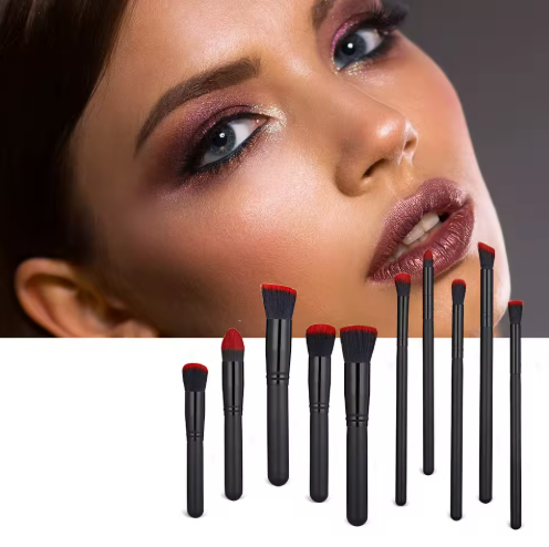 Vegan Synthetic Hair Wood Handle Make Brush Set