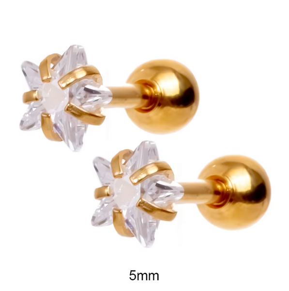 Gold plated star shaped stud