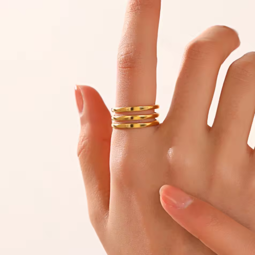 Aurelia Triple Band Ring 18K PVD Gold