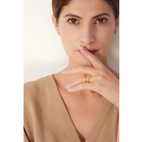 Aurex Chain Cuff Ring in 18K PVD Gold