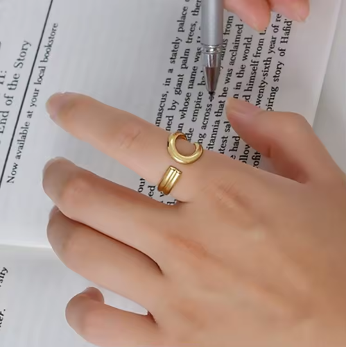 Soléa Sculpted Wrap Ring in 18K PVD Gold Plated Ring