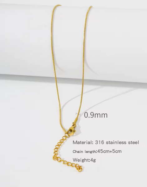 0.9mm PVD Gold Snake Necklace