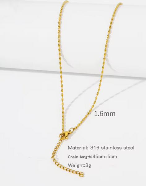 PVD Gold Rice Bead Necklace