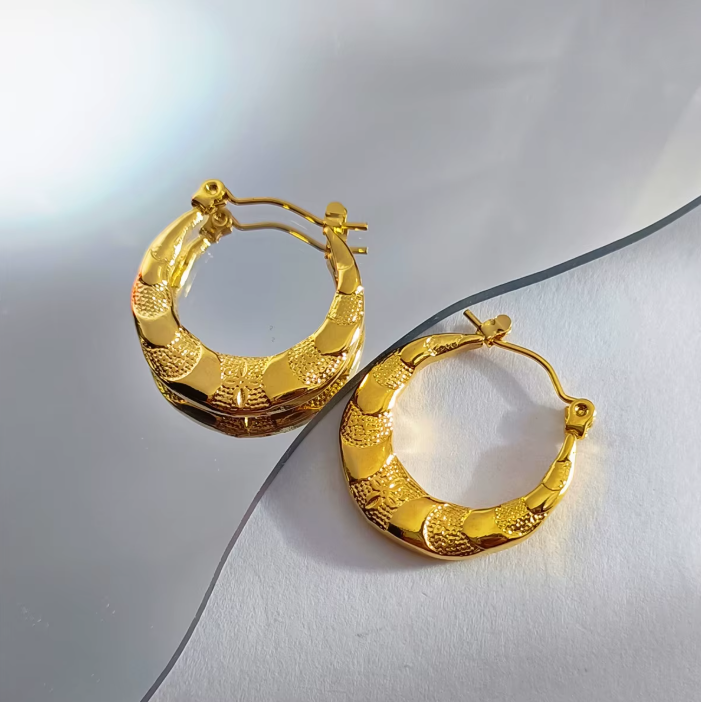 Textured Gold Hoops
