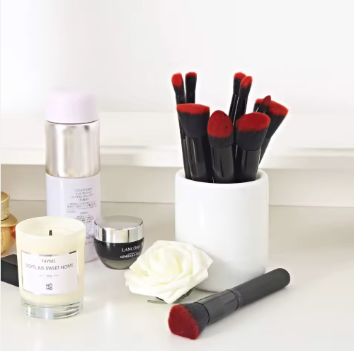 Vegan Synthetic Hair Wood Handle Make Brush Set