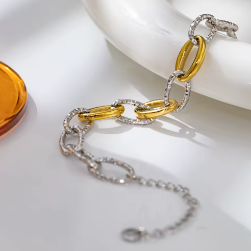 Two Tone Link Bracelet