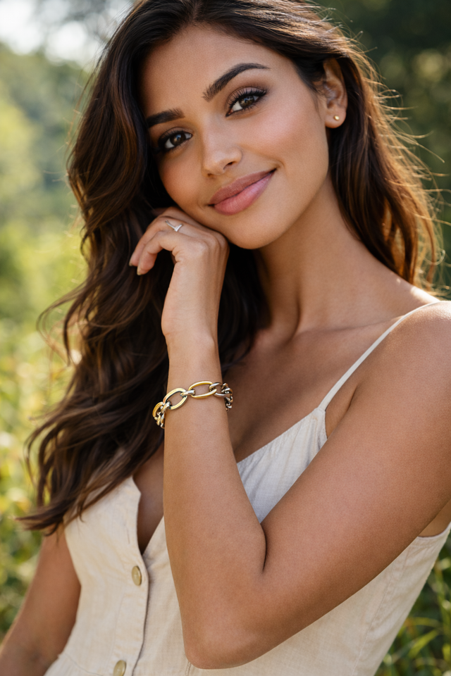 Two Tone Link Bracelet