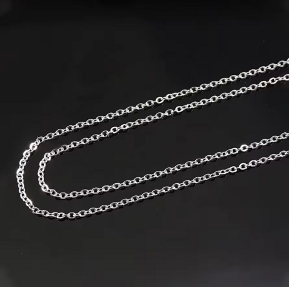 Italy Flat Cable Chain – S925 Sterling Silver Necklace | Minimalist, Waterproof, Hypoallergenic | 40 cm • 45 cm • 40+5 cm