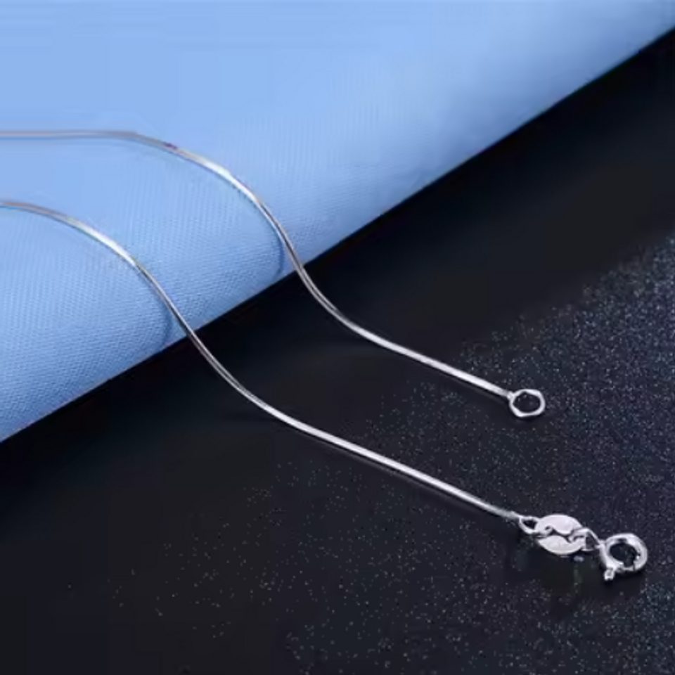 Italy S925 Sterling Silver Snake Chain Necklace | Waterproof, Hypoallergenic | 40 cm • 45 cm • 40+5 cm