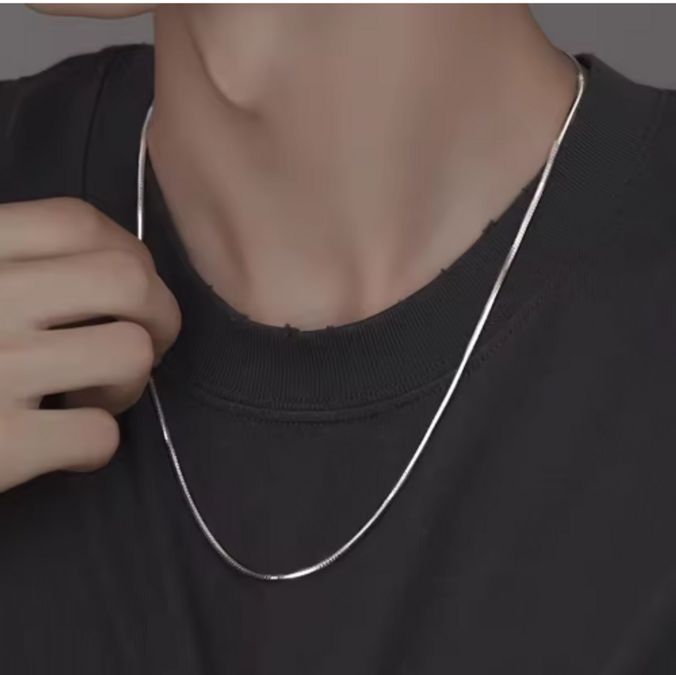 Italy S925 Sterling Silver Snake Chain Necklace | Waterproof, Hypoallergenic | 40 cm • 45 cm • 40+5 cm