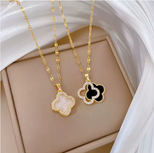 Double Clover Pendant Necklace