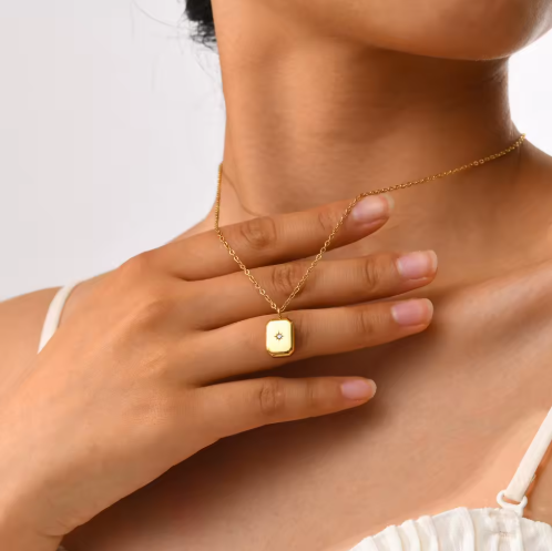 Starburst Charm Necklace – 18K PVD