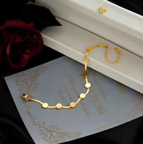 18K Gold Plated Disc Chain Bracelet