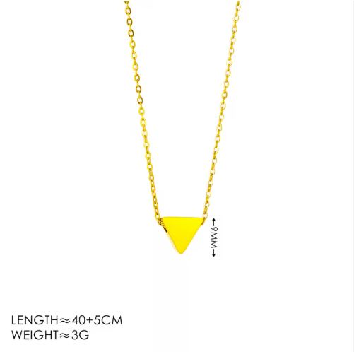 18K PVD Gold Triangle Pendant Necklace