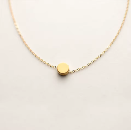 18K PVD Gold Minimal Disc Necklace