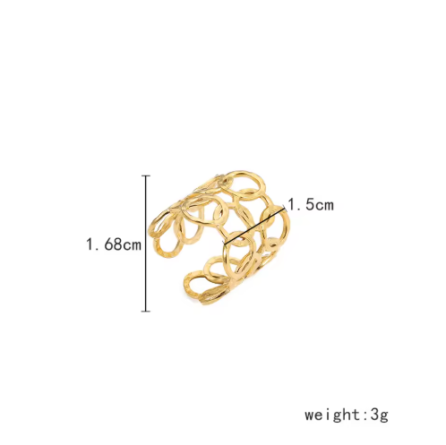 Aurelia Link Cuff Ring 18K PVD Gold