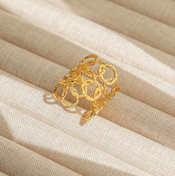 Aurelia Link Cuff Ring 18K PVD Gold