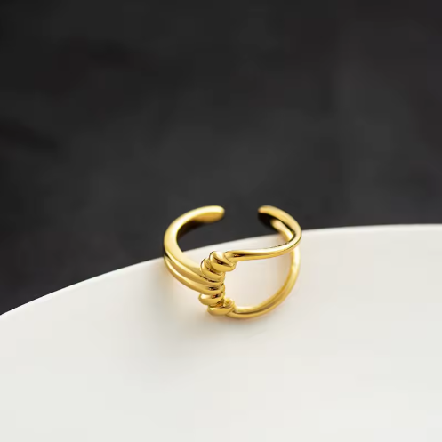 Aurelia Twist Cuff Ring 18K PVD Gold