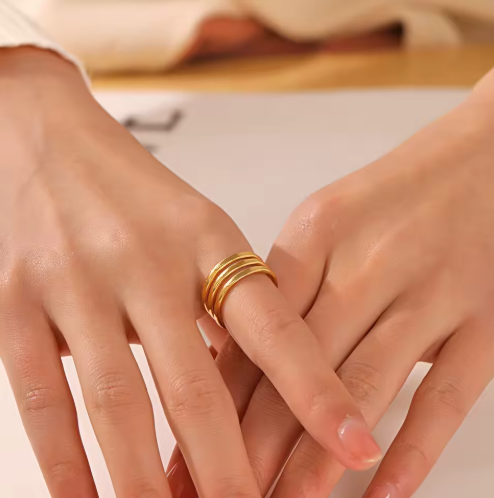 Aurelia Triple Band Ring 18K PVD Gold