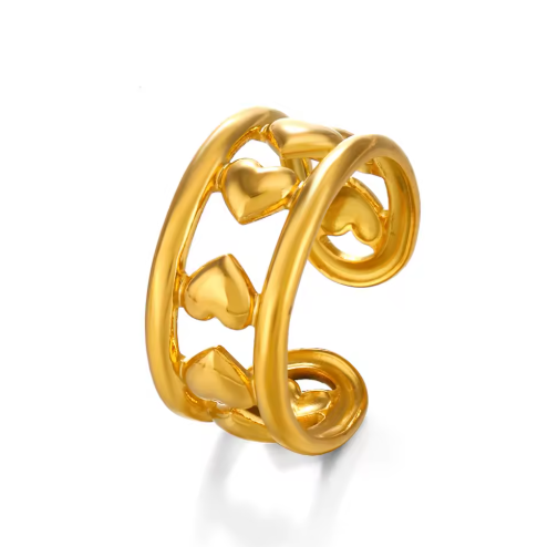 Amora Heart Wrap Ring in 18K PVD Gold