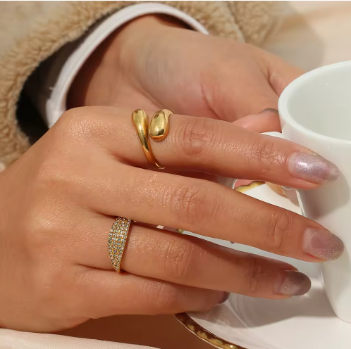 Solara Sculpt Wrap Ring in 18K PVD Gold