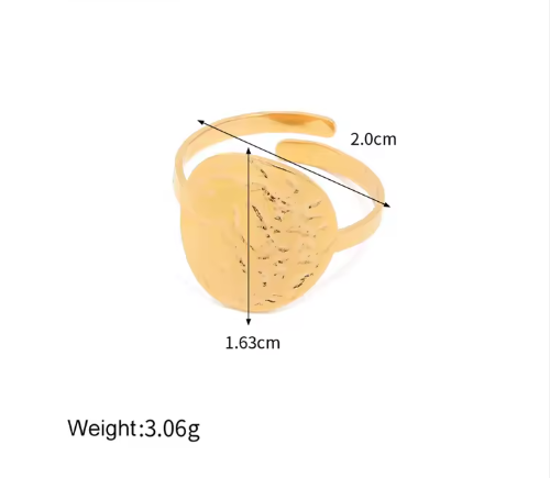 PVD Gold Round Ring