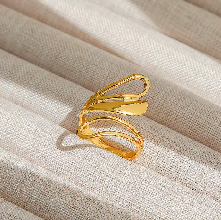 PVD Gold Sculpted Ring