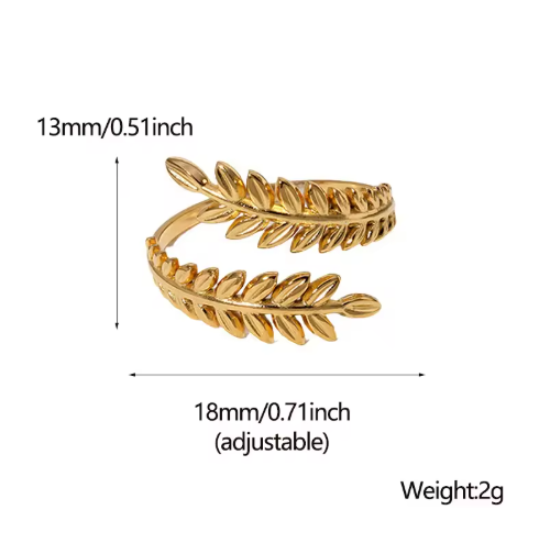 PVD Gold Laurel Ring