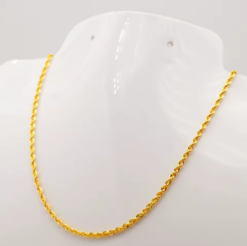 2mm PVD Gold Rope Necklace