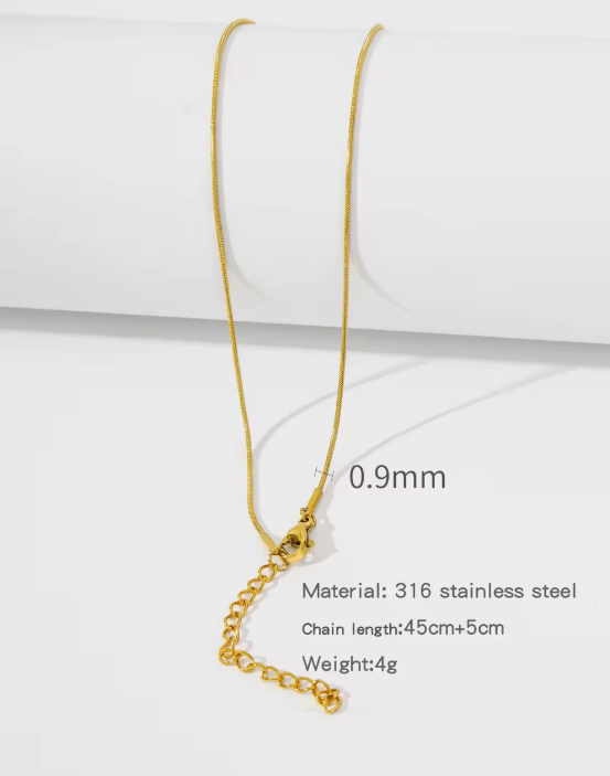 0.9mm PVD Gold Snake Necklace