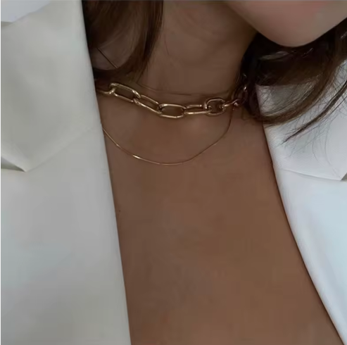 0.9mm PVD Gold Snake Necklace