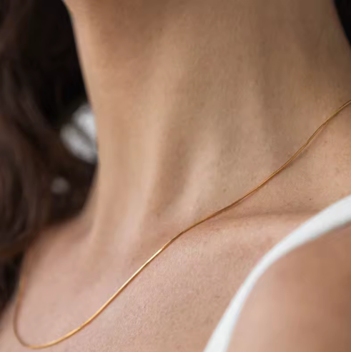 0.9mm PVD Gold Snake Necklace