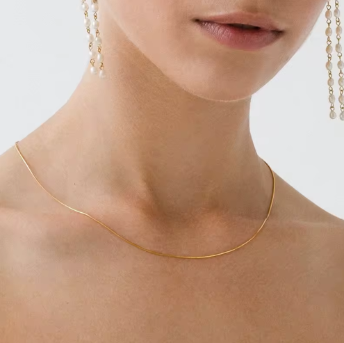 0.9mm PVD Gold Snake Necklace