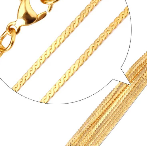 1.6mm PVD Gold S-Link Necklace