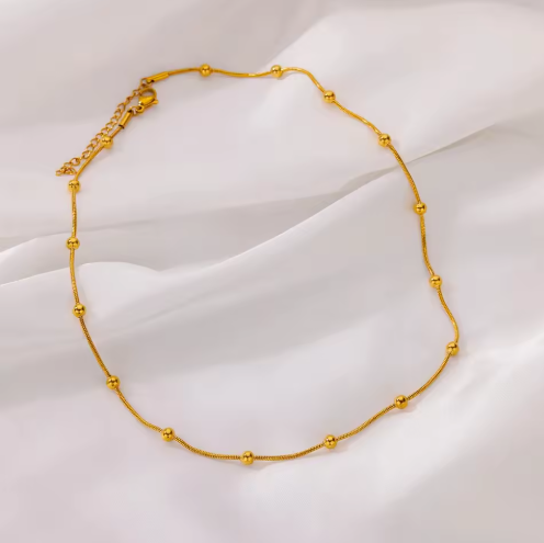 18K PVD Bead Necklace