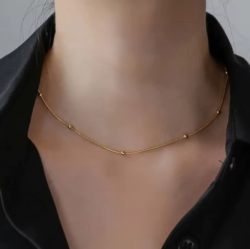 18K PVD Bead Necklace