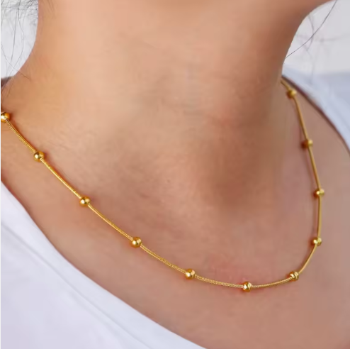 18K PVD Bead Necklace