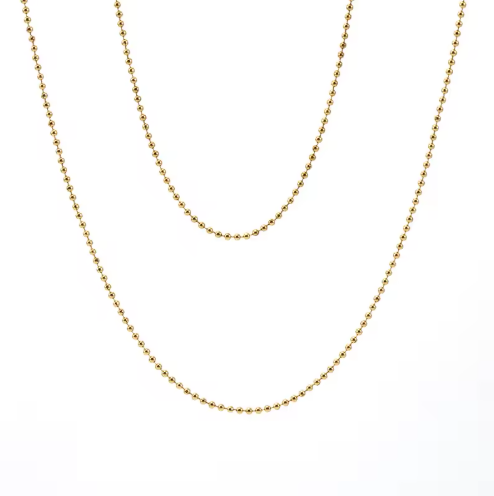 PVD Gold Round Bead Necklace