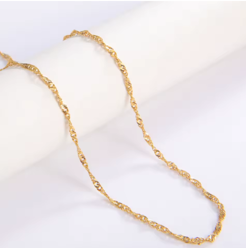 PVD Gold Plated Twist Chain