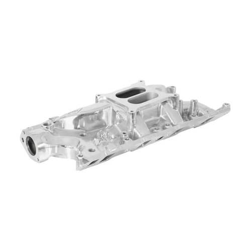 Polished Weiand 8124P Street Warrior intake manifold for Ford 289–302 small-block V8