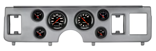 Classic Instruments Velocity Black six-gauge cluster with brushed aluminum panel for 1979–1986 Mustang, CDMU79VSB01BA