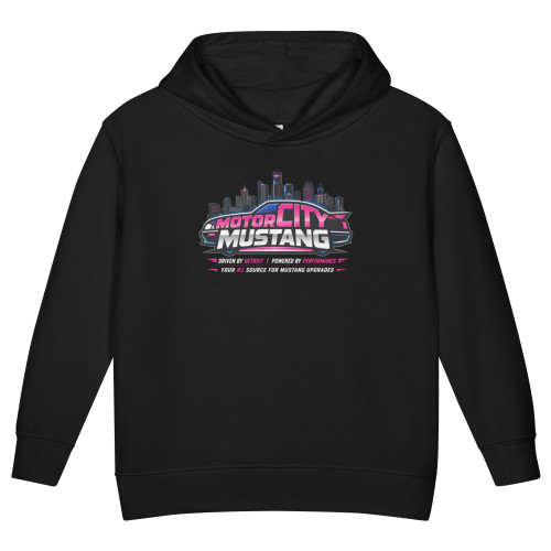 Girls Motor City Mustang Hoodie – Black