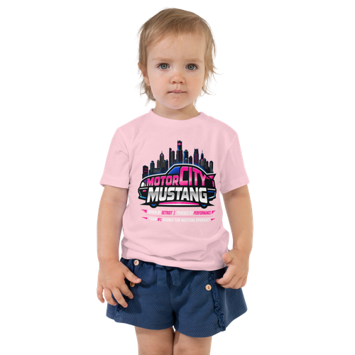 Girls Motor City Mustang Driver T-Shirt – Pink