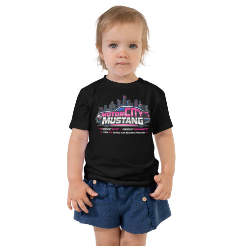 Girls Motor City Mustang T-Shirt – Black