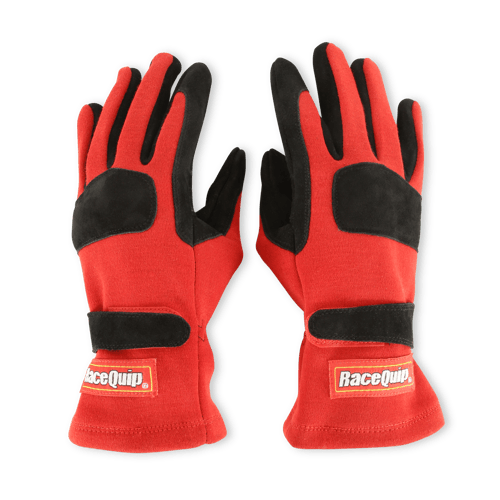 RaceQuip SFI-5 Short Gauntlet Gloves – Red/Black