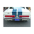 Rear view of a classic Mustang showing Flowmaster exhaust tailpipes