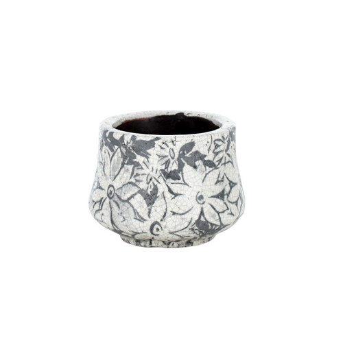 Coast To Coast Floy Ceramic Pot 13x10cm Black/White